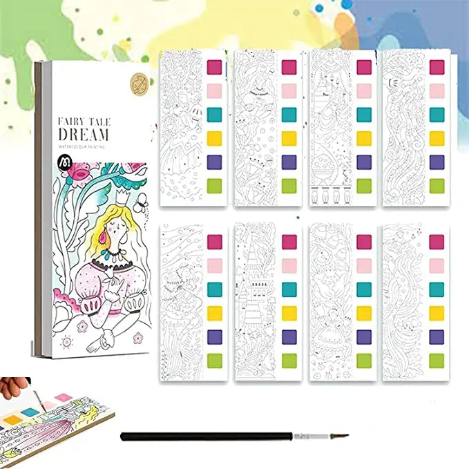 Creative Colouring Book with Watercolours – Colouring Fun with 6 Colours My Store