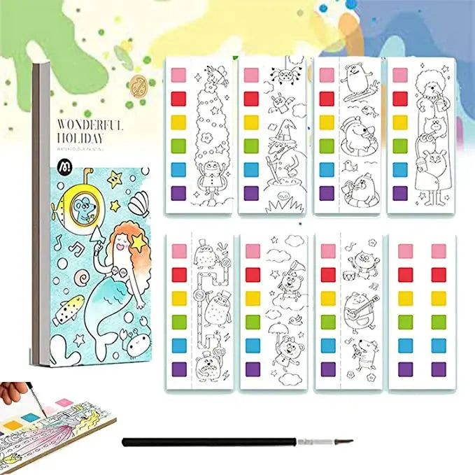 Creative Colouring Book with Watercolours – Colouring Fun with 6 Colours My Store