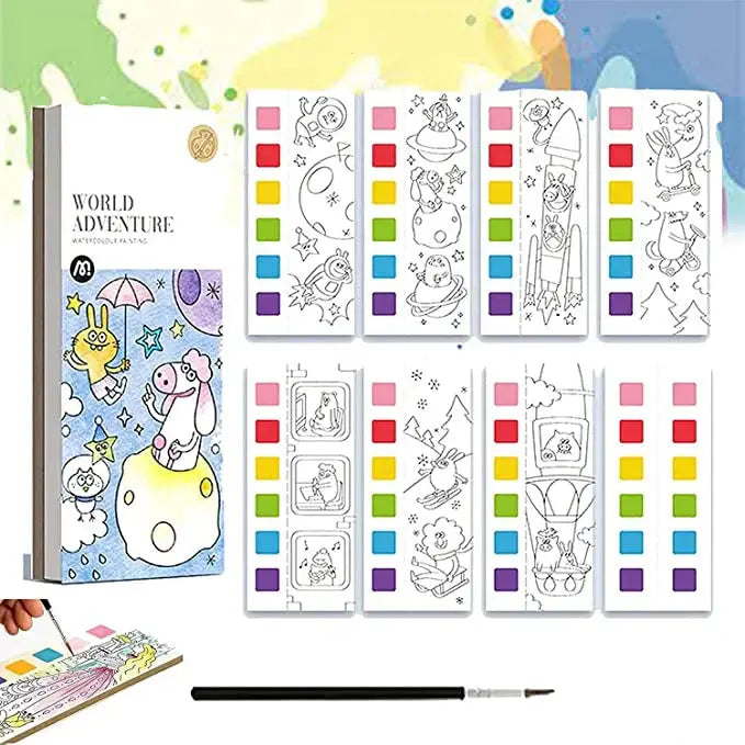 Creative Colouring Book with Watercolours – Colouring Fun with 6 Colours My Store