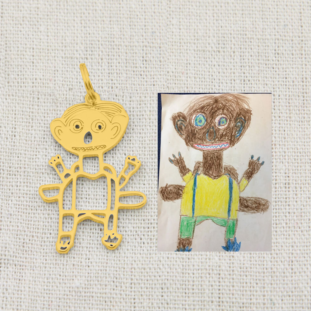 Personalised Children's Drawing as a Necklace My Store
