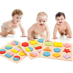 Simple Montessori Shapes and Colours Wooden Puzzle for Toddlers My Store