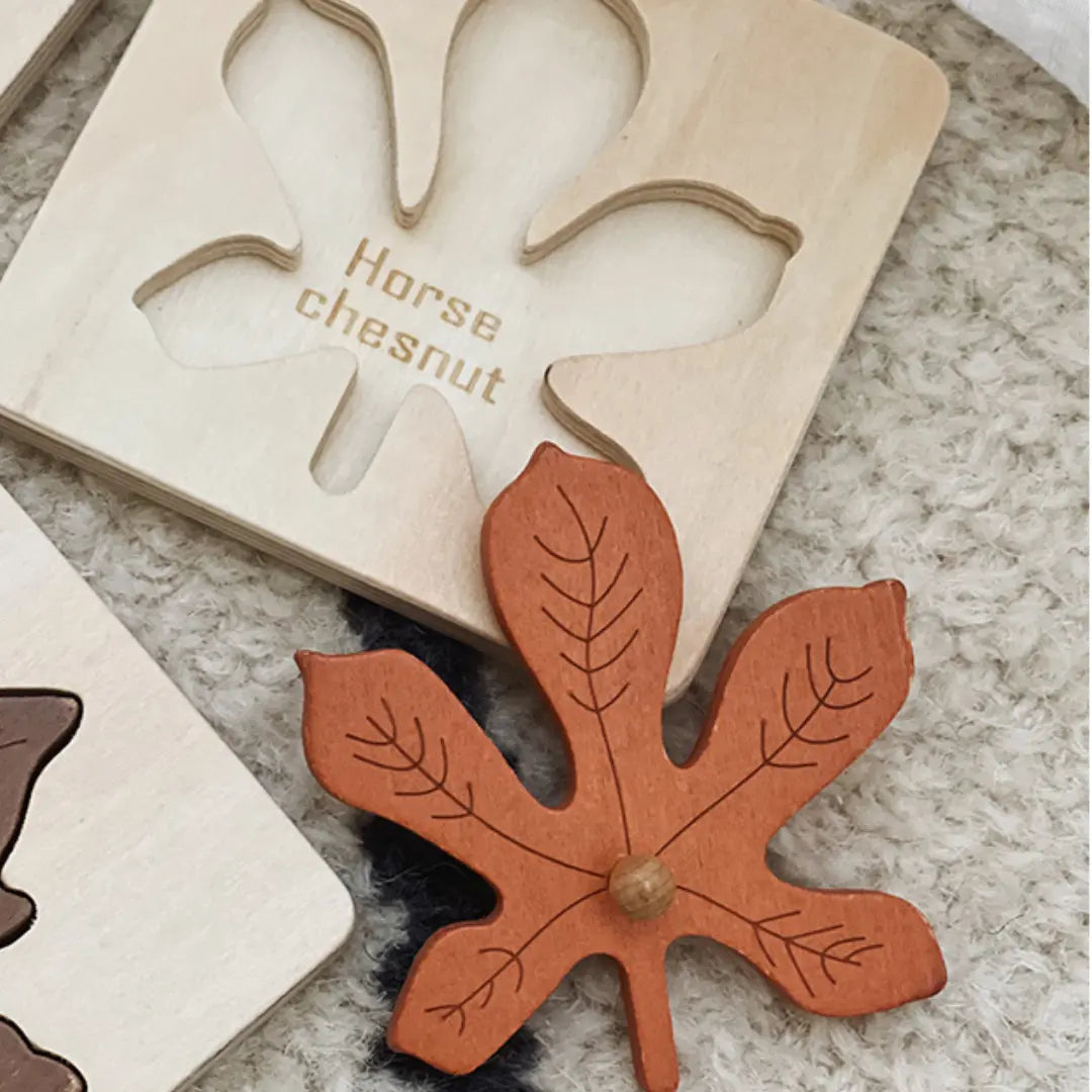 Montessori Leaf Puzzle made of Wood My Store