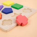 Simple Montessori Shapes and Colours Wooden Puzzle for Toddlers My Store