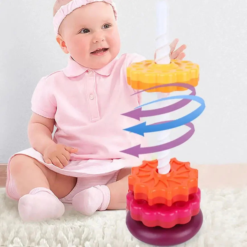 Colourful Spinning Tower – Encourages Stacking and Learning My Store