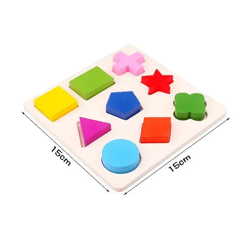 Simple Montessori Shapes and Colours Wooden Puzzle for Toddlers My Store