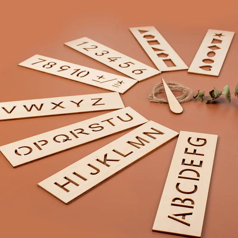 Wooden Letters and Numbers Templates for Learning to Write My Store