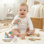 Wooden Baby Gift Set – Rattle & Musical Toy for Newborns My Store