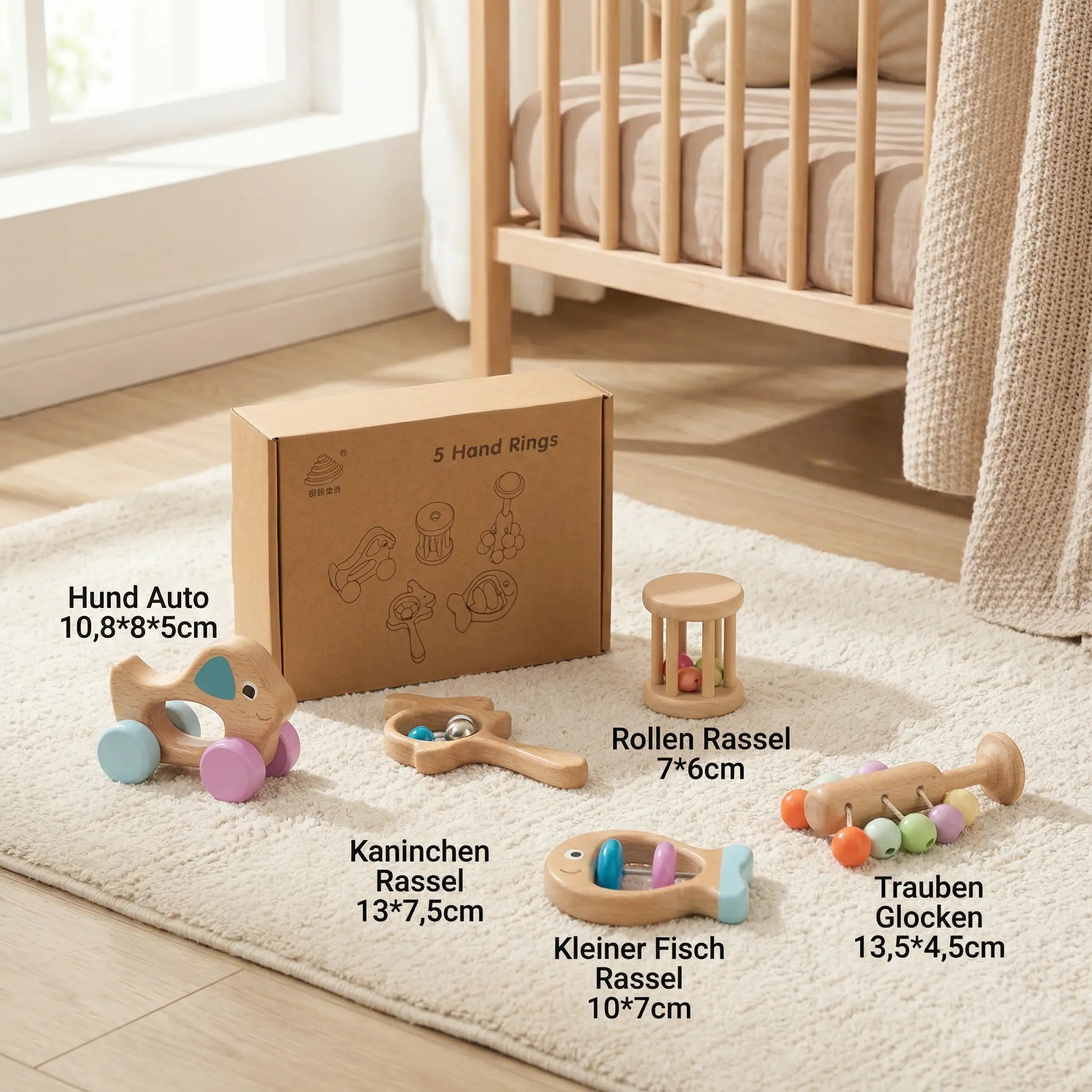 Wooden Baby Gift Set – Rattle & Musical Toy for Newborns My Store