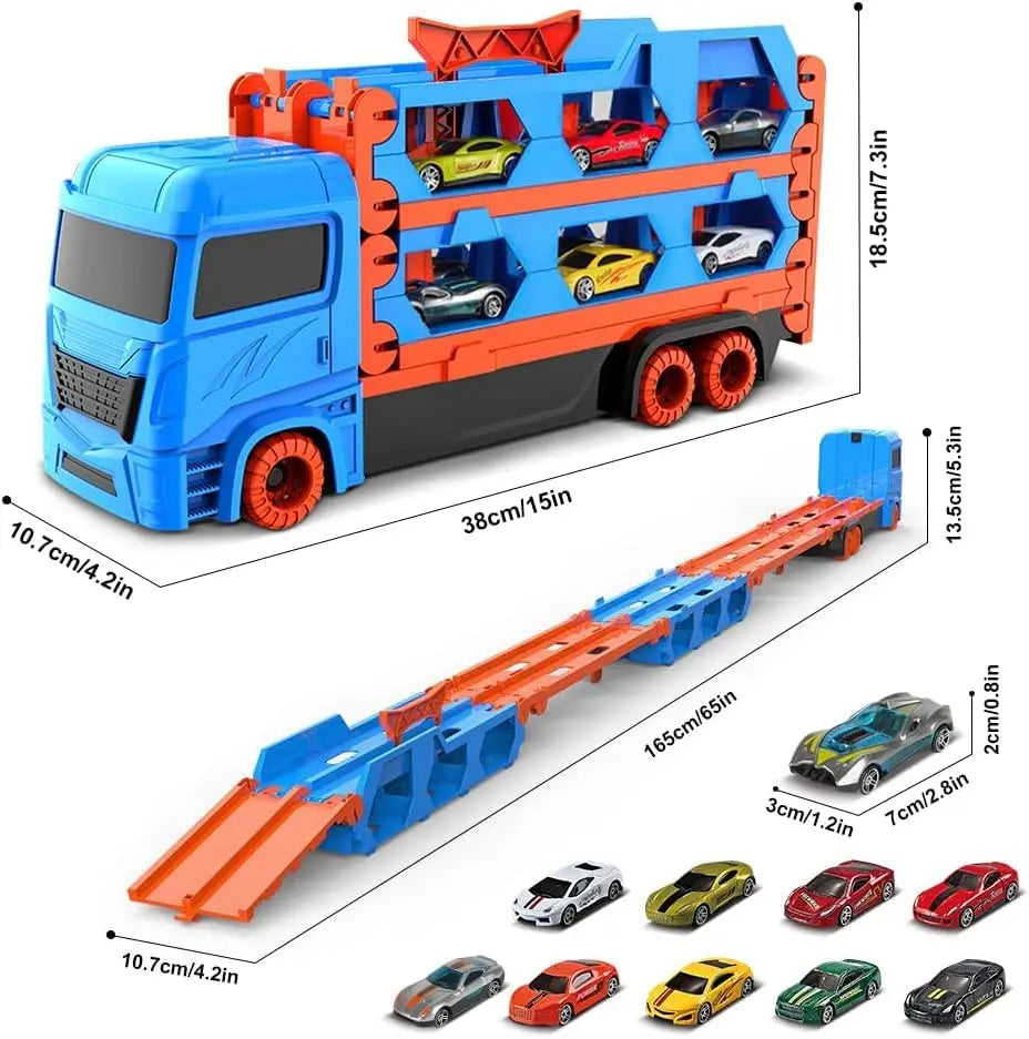 Car Play Truck with Foldable Catapult Racetrack My Store