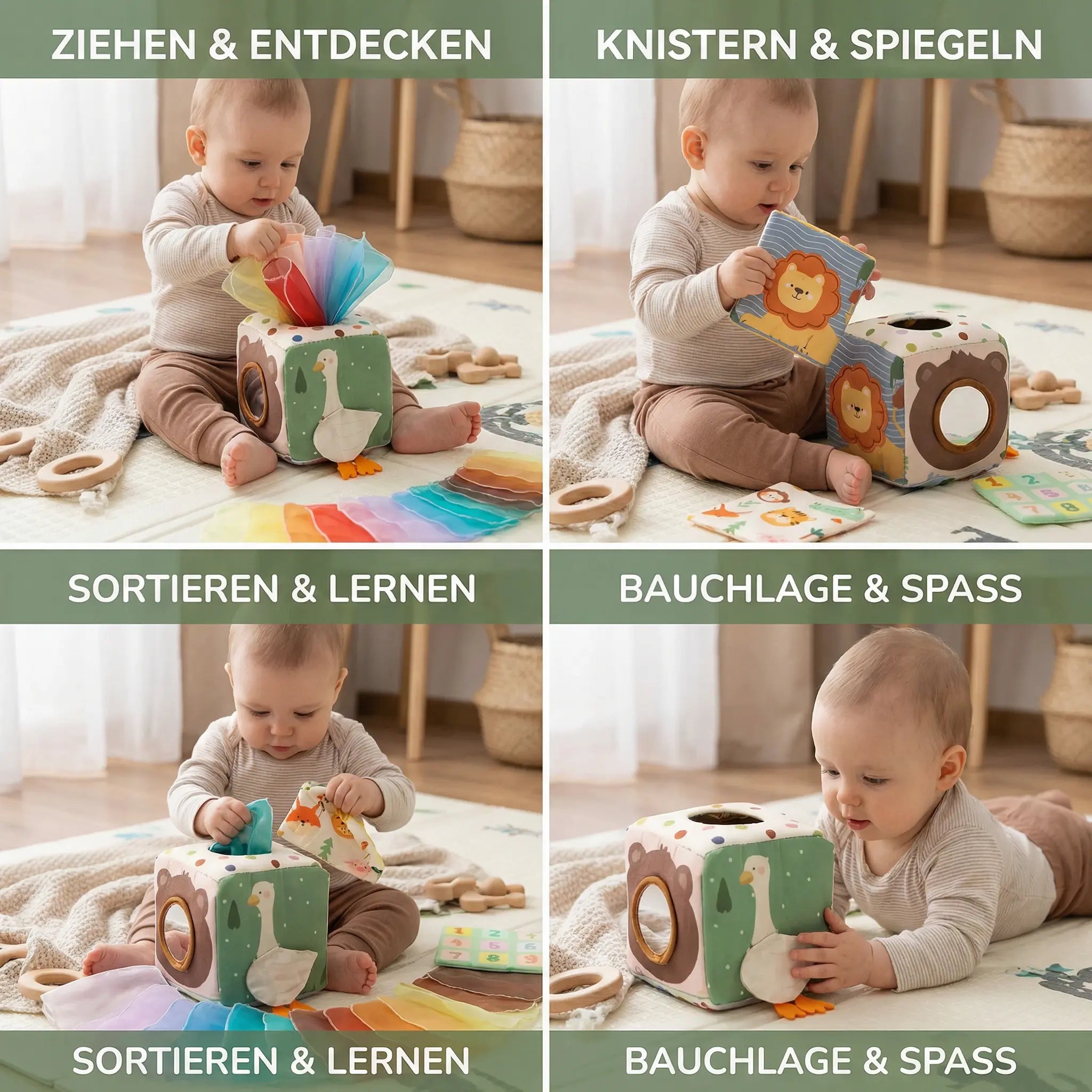 Montessori Baby Sensory Cloth Box – Soft Crinkle & Touch Play My Store