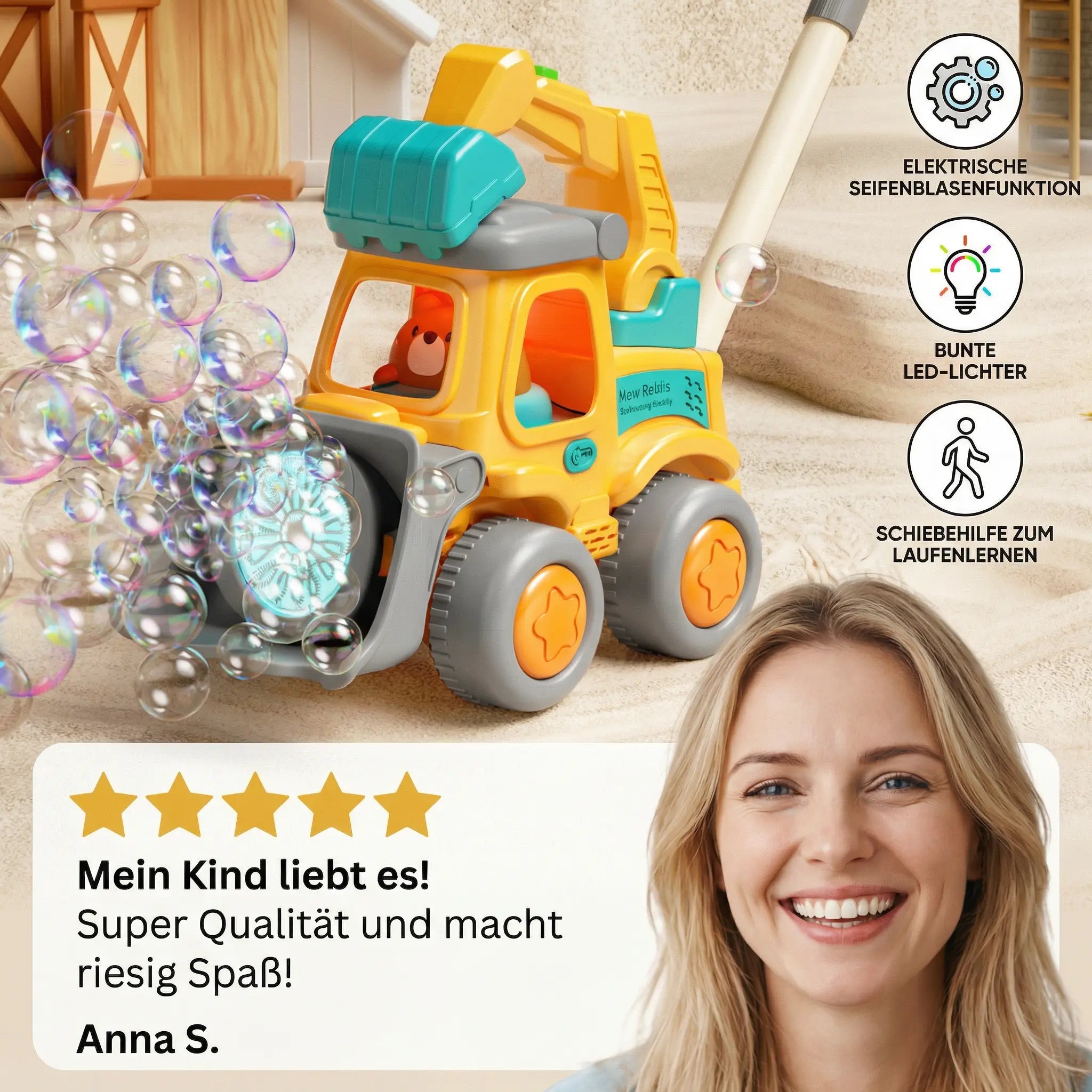 Light-Up Bubble Cart – Push Toy for Children My Store