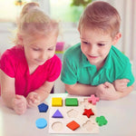 Simple Montessori Shapes and Colours Wooden Puzzle for Toddlers My Store
