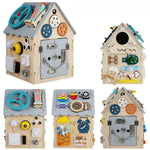 Handcrafted Montessori Wooden Activity House My Store