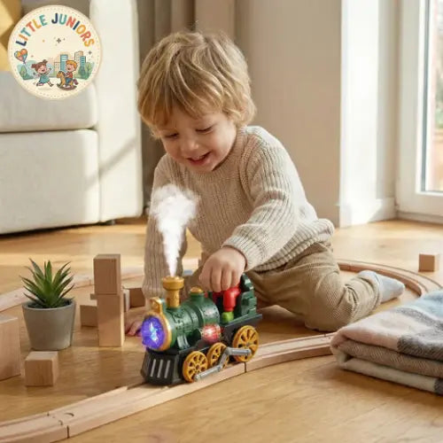 Cute Toy Steam Train with Light, Music & Smoke Effect My Store