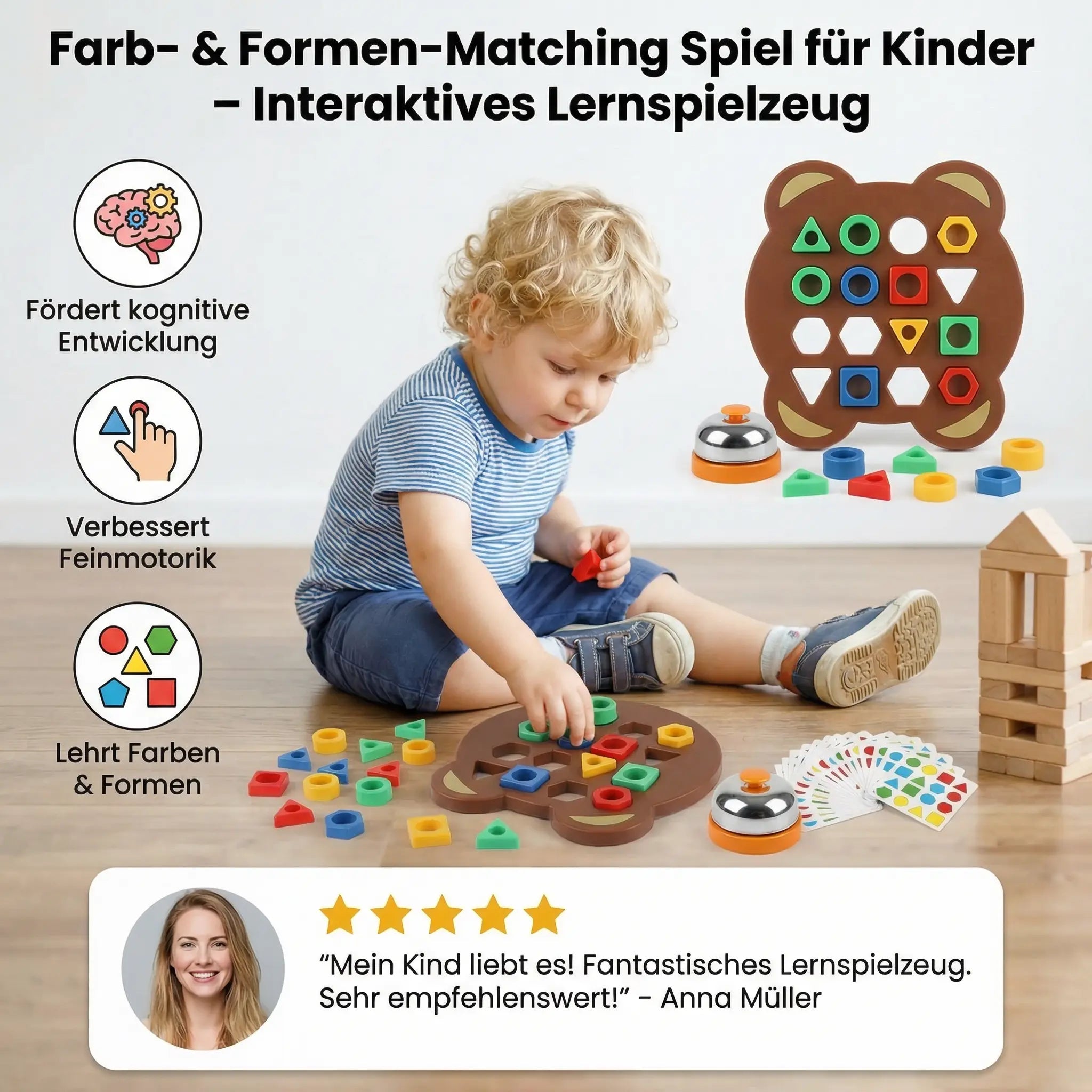 Colour & Shape Matching Game for Children – Interactive Learning Toy My Store