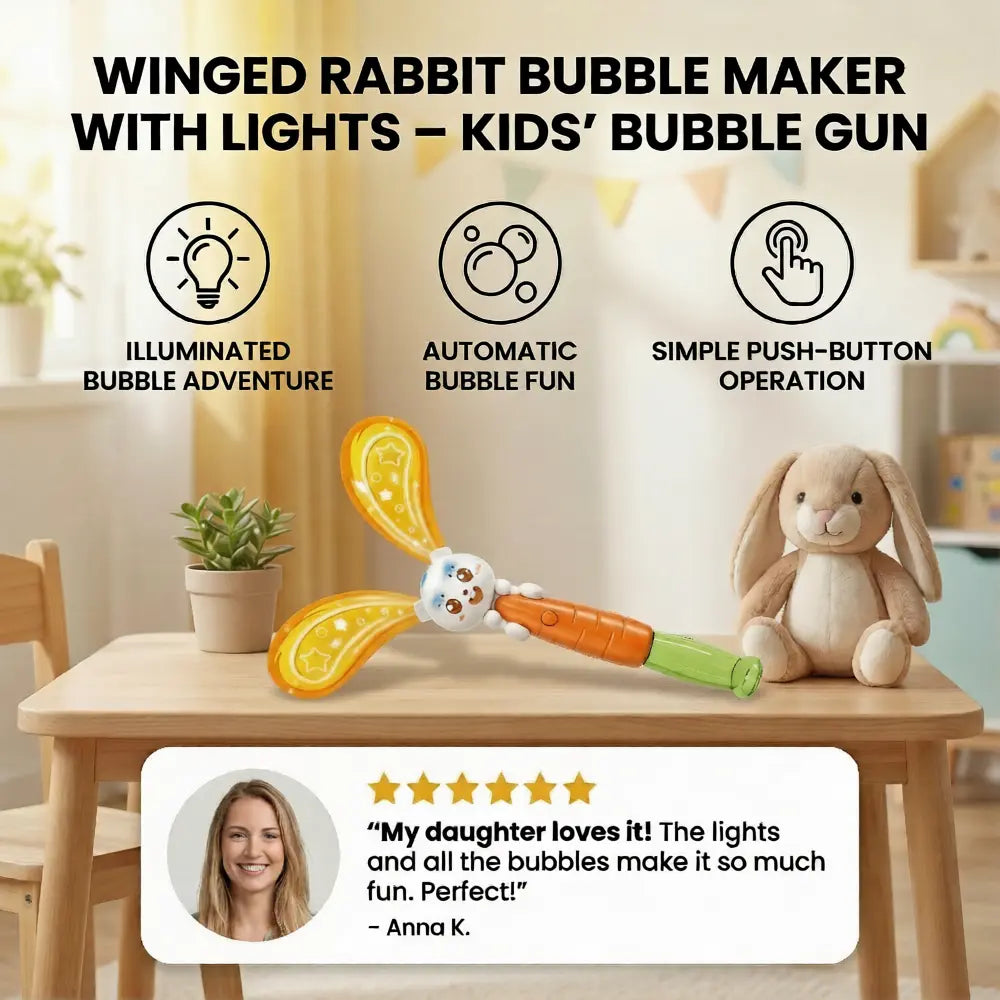 Bubble Bunny with Wings & Light – Kids Bubble Maker My Store