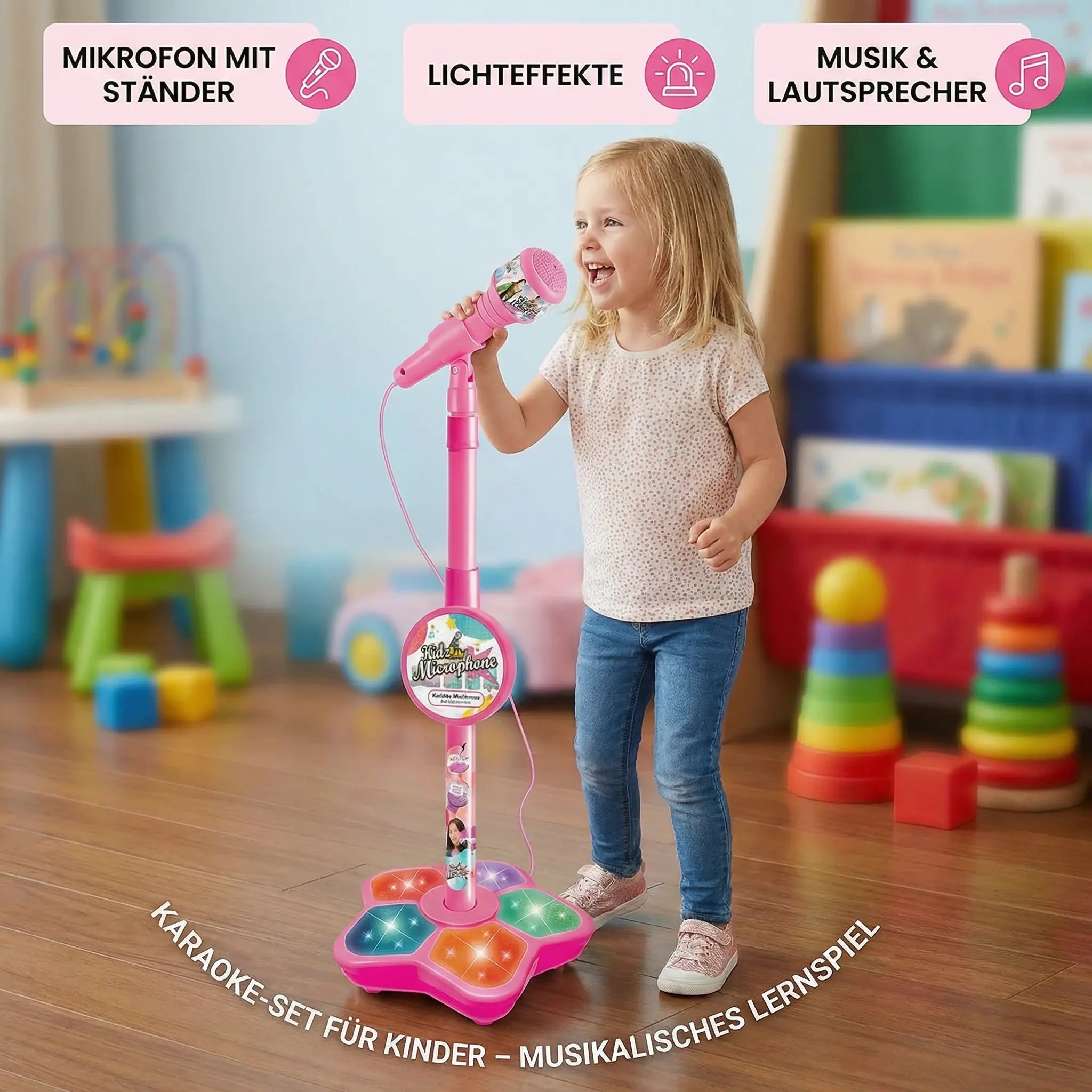 Karaoke Set for Kids with Microphone & Stand – Musical Learning Game My Store