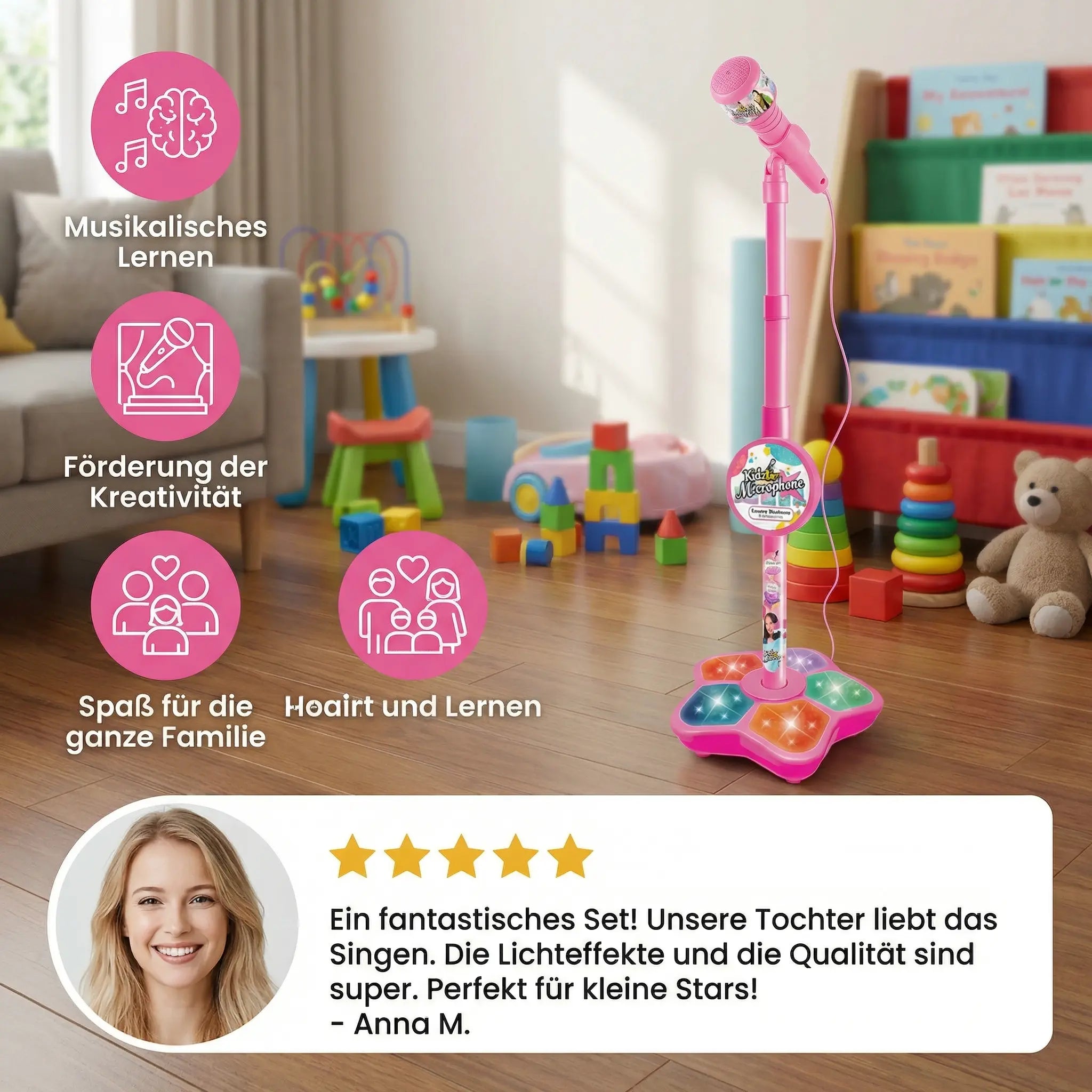 Karaoke Set for Kids with Microphone & Stand – Musical Learning Game My Store