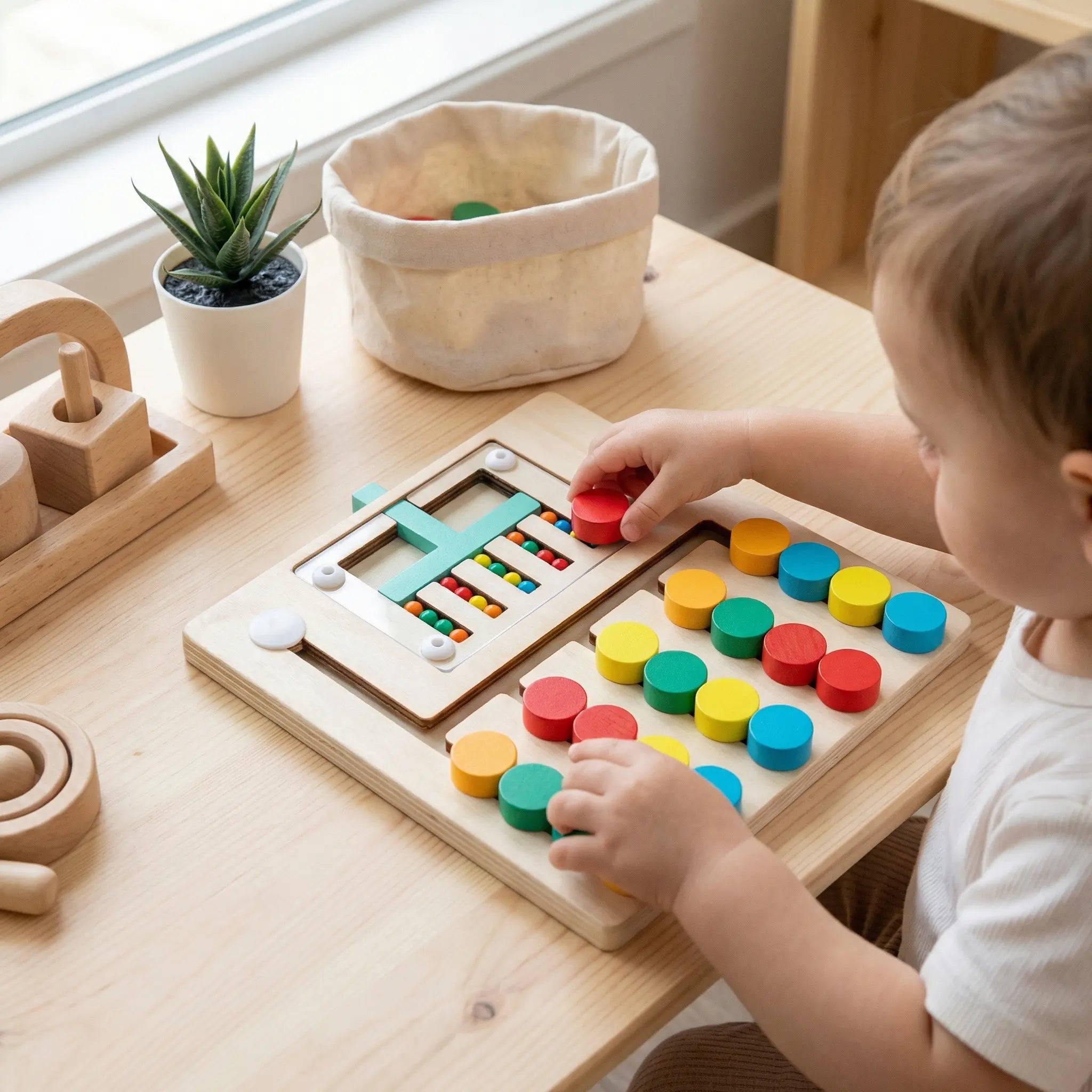 Four-Colour Logic Sorting Game Made of Wood – Montessori Learning & Thinking Game for Children My Store