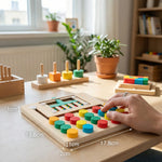 Four-Colour Logic Sorting Game Made of Wood – Montessori Learning & Thinking Game for Children My Store
