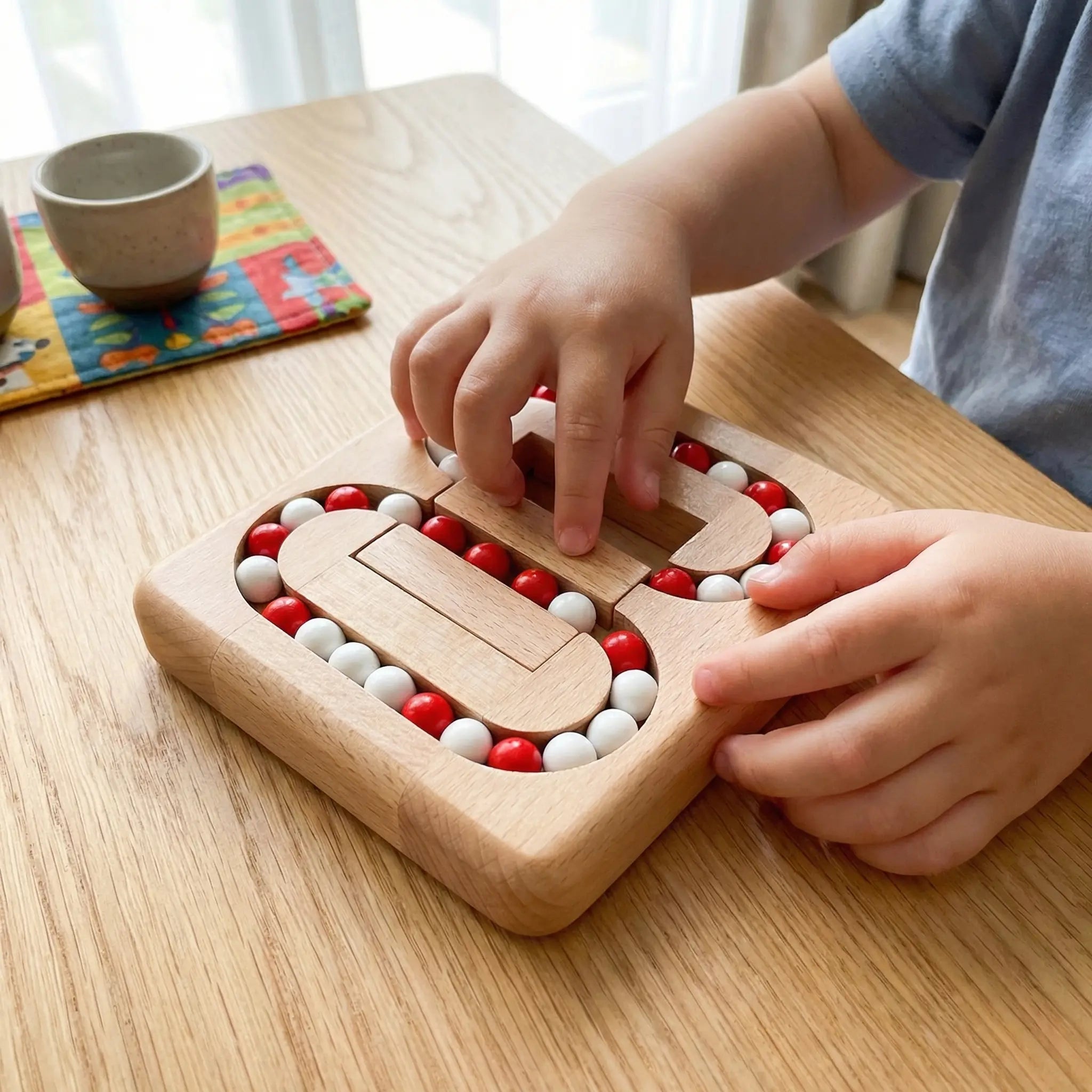 Handmade Educational Spinning Bean Finger Game – Wooden Thinking Game for Children My Store