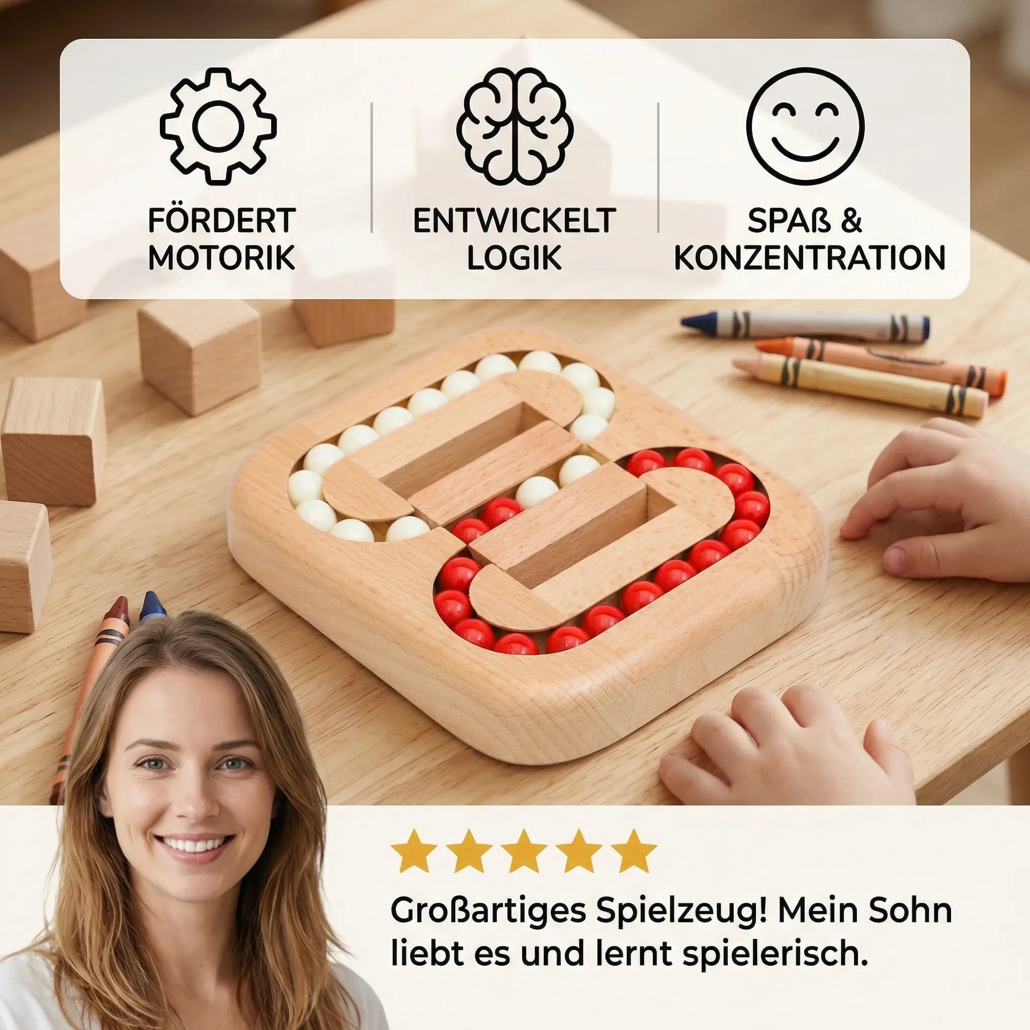 Handmade Educational Spinning Bean Finger Game – Wooden Thinking Game for Children My Store