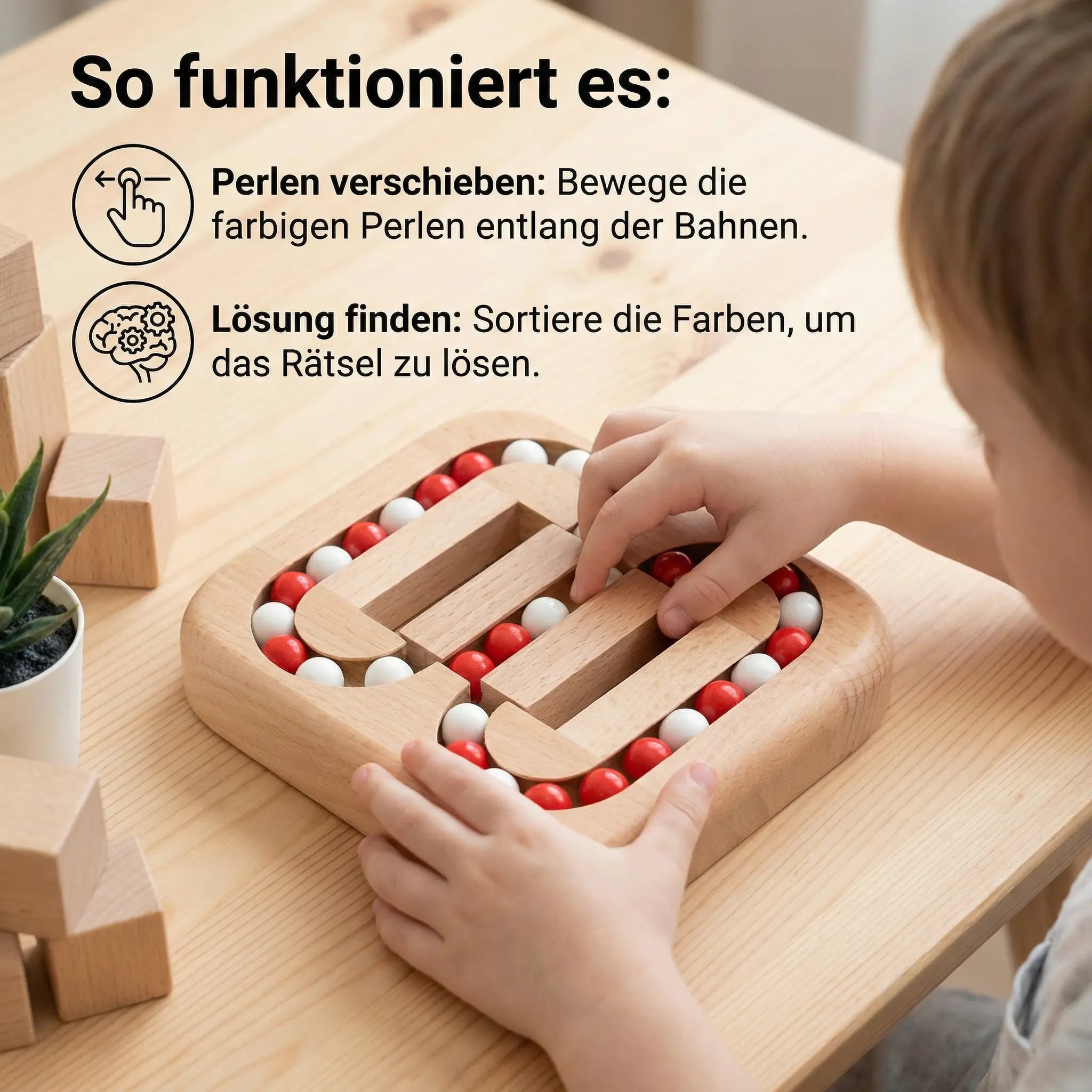 Handmade Educational Spinning Bean Finger Game – Wooden Thinking Game for Children My Store