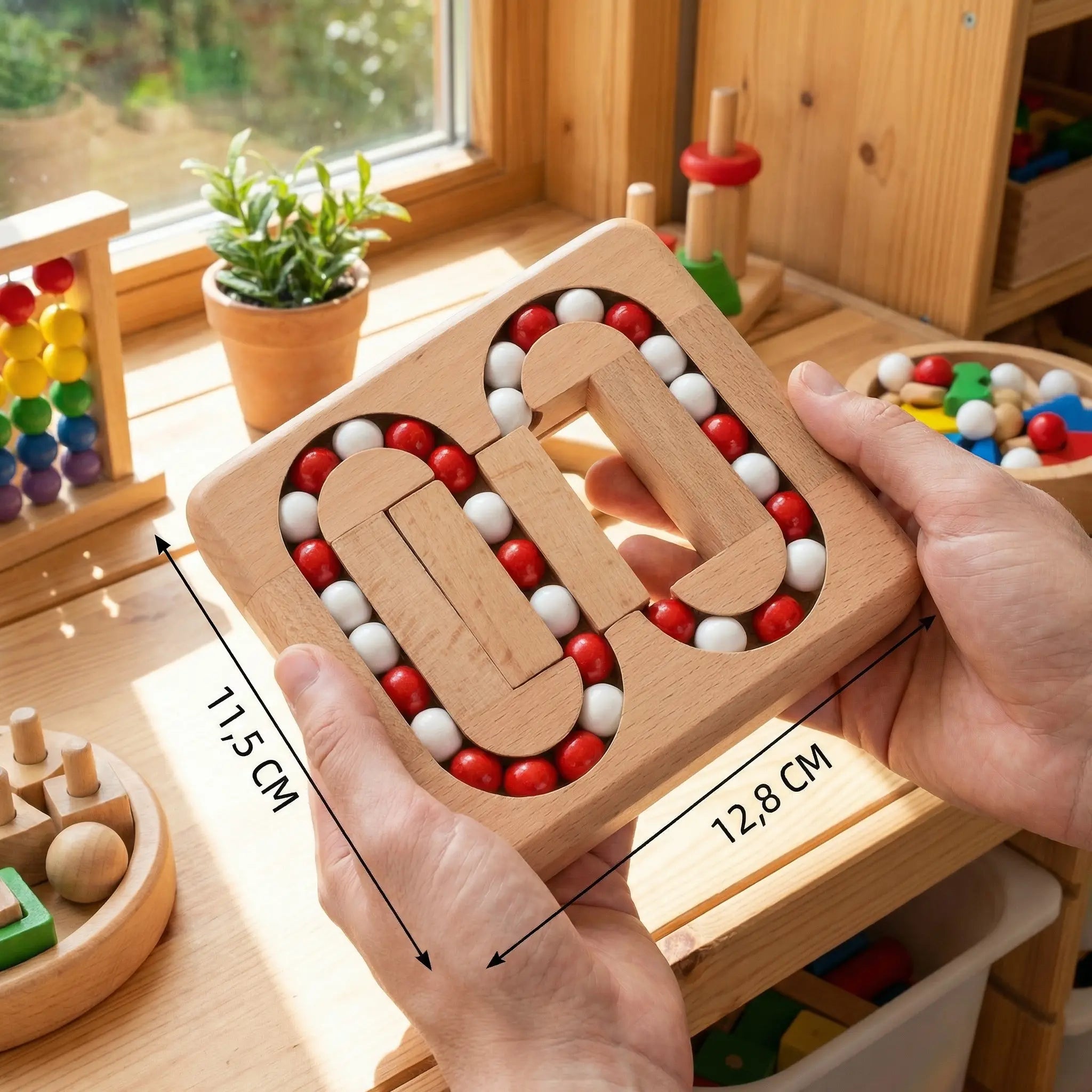 Handmade Educational Spinning Bean Finger Game – Wooden Thinking Game for Children My Store