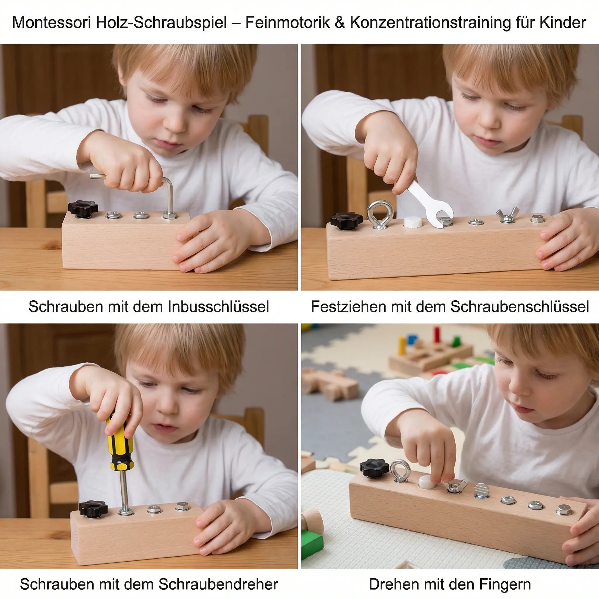 Montessori Wooden Screw Game – Fine Motor Skills & Concentration Training for Children My Store