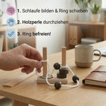 Handmade Wooden IQ Puzzle with Rope – A Thinking Game for the Whole Family My Store