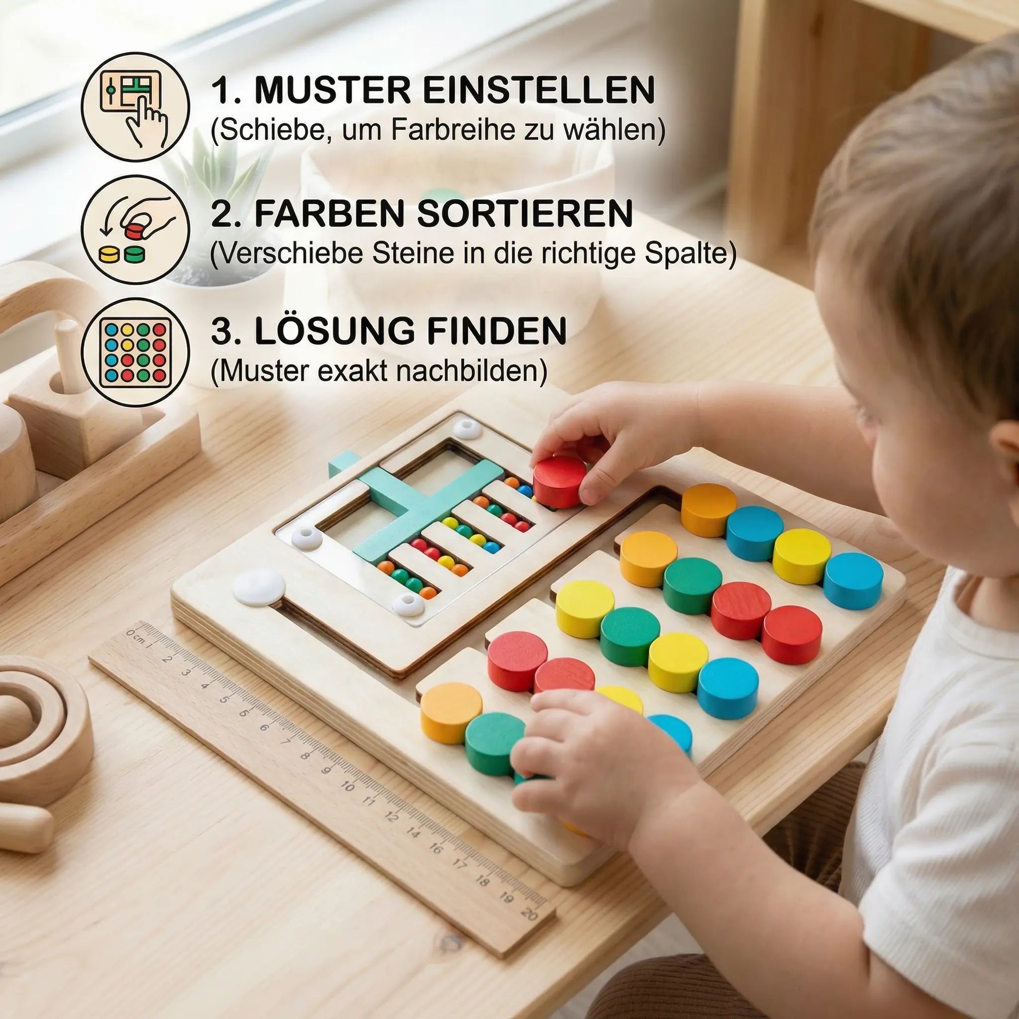 Four-Colour Logic Sorting Game Made of Wood – Montessori Learning & Thinking Game for Children My Store