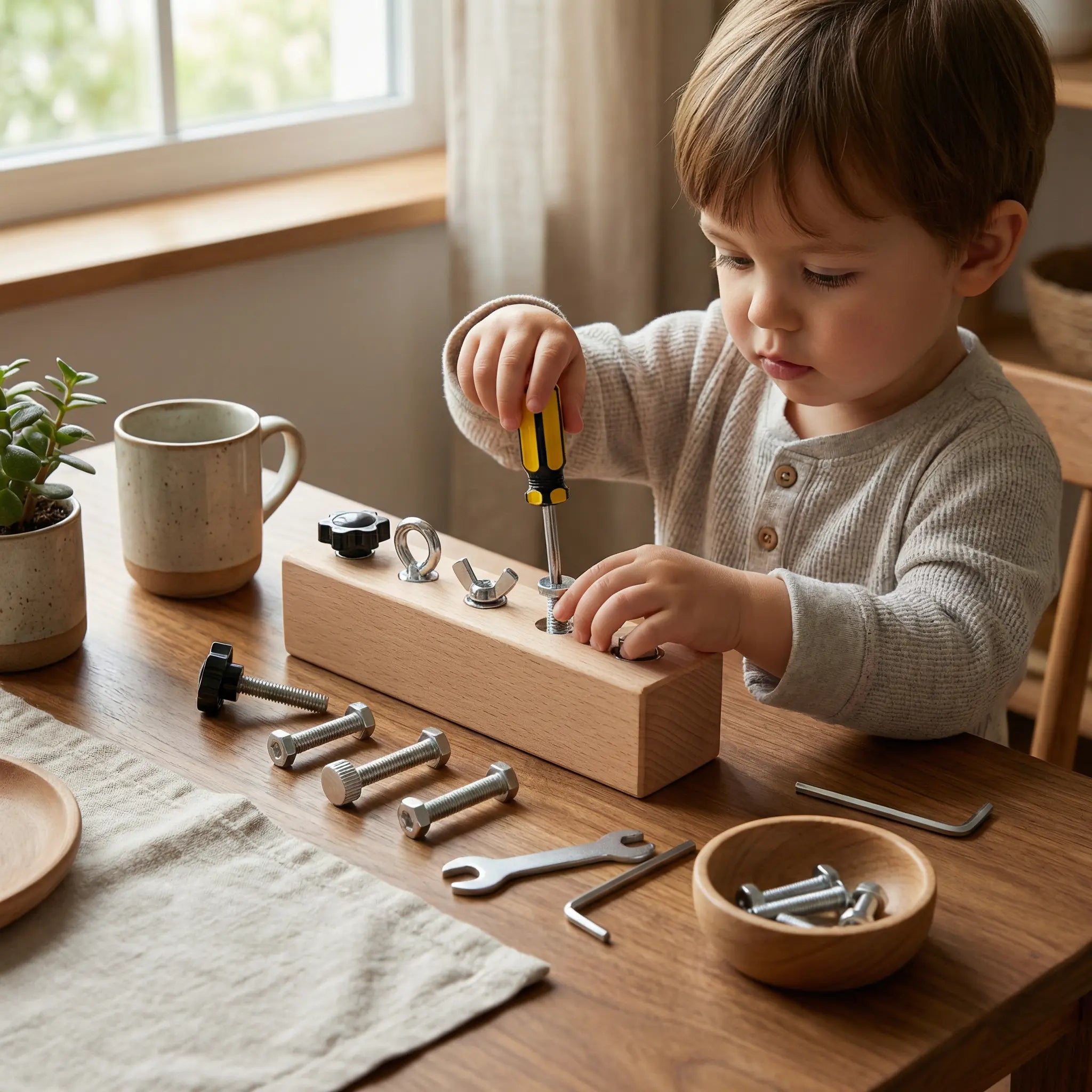 Montessori Wooden Screw Game – Fine Motor Skills & Concentration Training for Children My Store