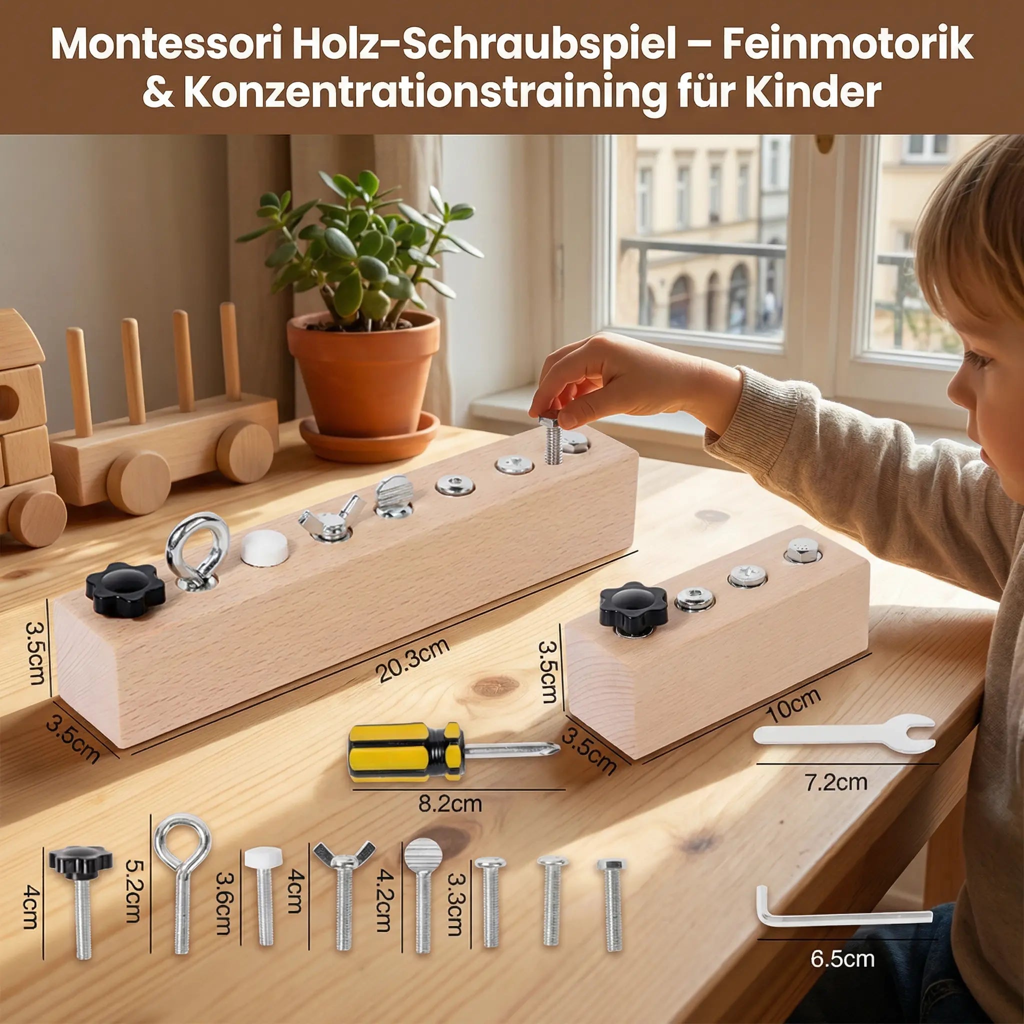 Montessori Wooden Screw Game – Fine Motor Skills & Concentration Training for Children My Store
