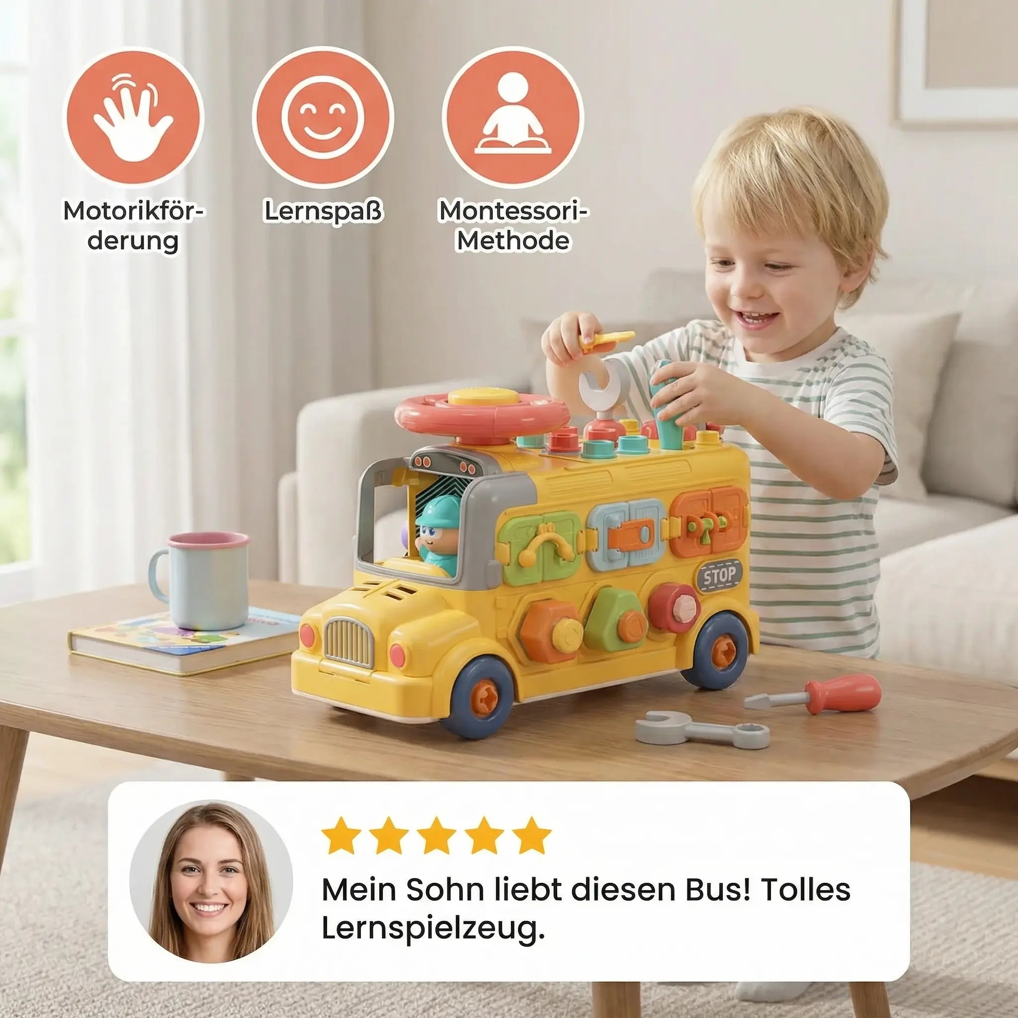 7-in-1 Montessori Screw Bus – Construction & Motor Skills Learning Toy for Dismantling and Assembling My Store