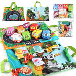 2in1 Sensory Plush Toy Cars with Road Mat and Travel Bag My Store