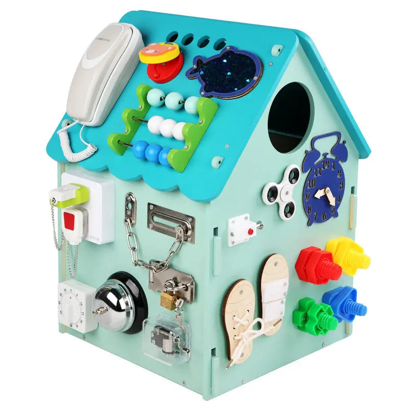 Handcrafted Montessori Wooden Activity House My Store