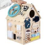 Handcrafted Montessori Wooden Activity House My Store