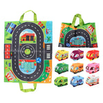2in1 Sensory Plush Toy Cars with Road Mat and Travel Bag My Store