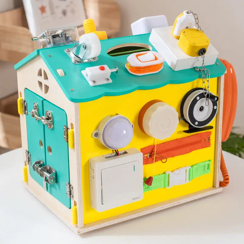 Handcrafted Montessori Wooden Activity House My Store
