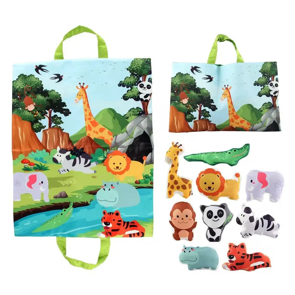 2in1 Sensory Plush Toy Cars with Road Mat and Travel Bag My Store