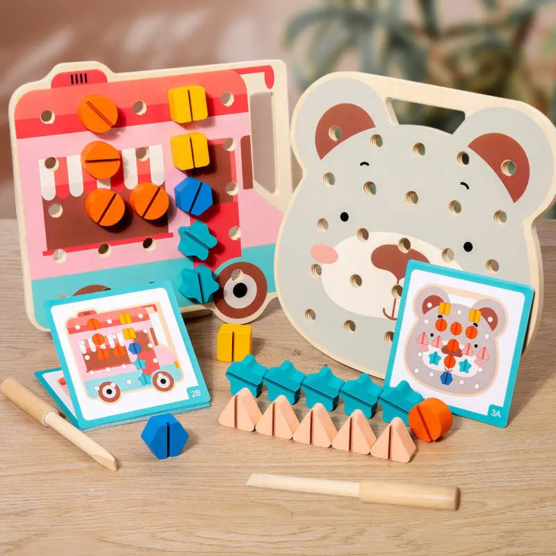 Montessori Colour Screws Bear Board for Little Craftsmen My Store