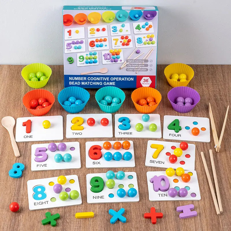 Montessori Ball Numbers and Colours Sorting Set for Learning to Count My Store