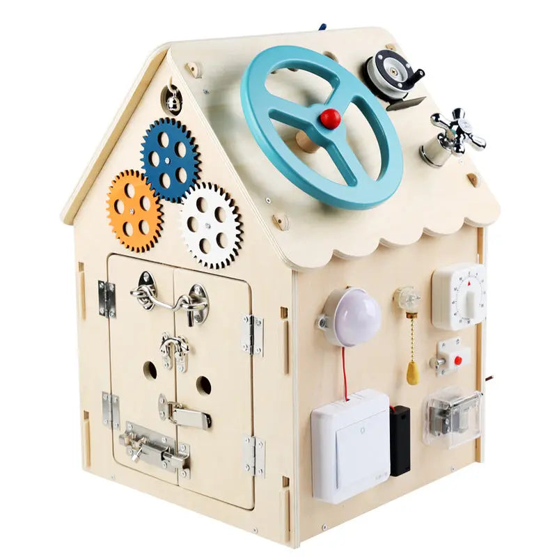 Handcrafted Montessori Wooden Activity House My Store