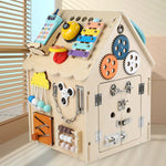 Handcrafted Montessori Wooden Activity House My Store