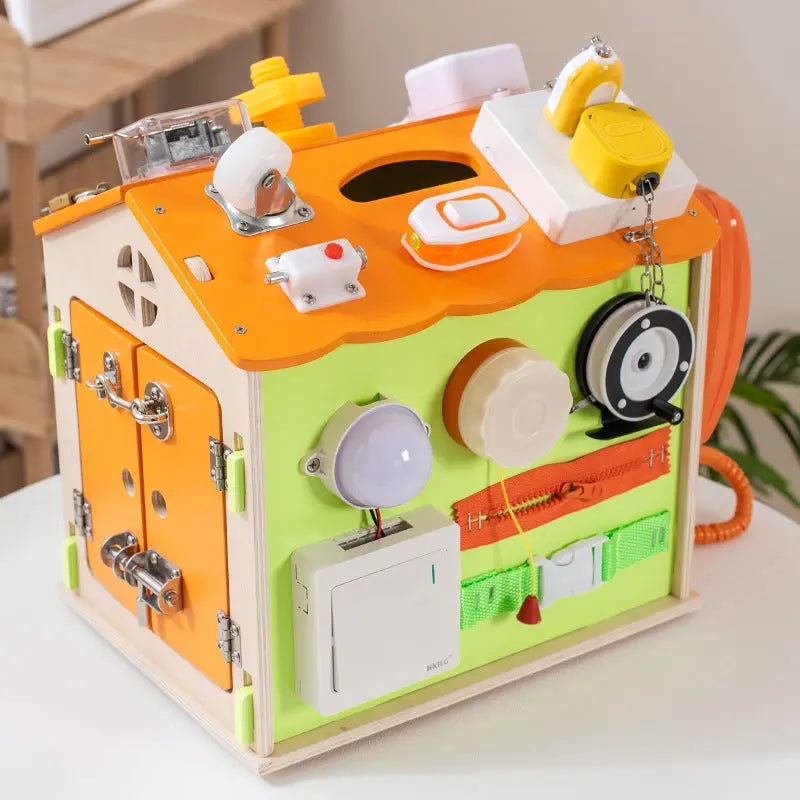 Handcrafted Montessori Wooden Activity House My Store
