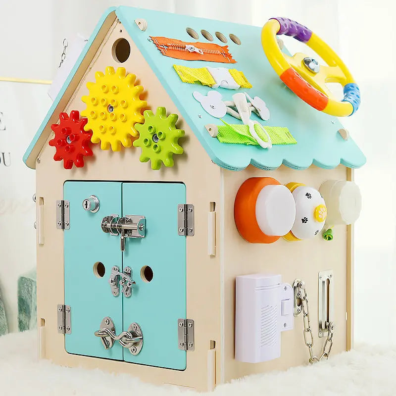 Handcrafted Montessori Wooden Activity House My Store