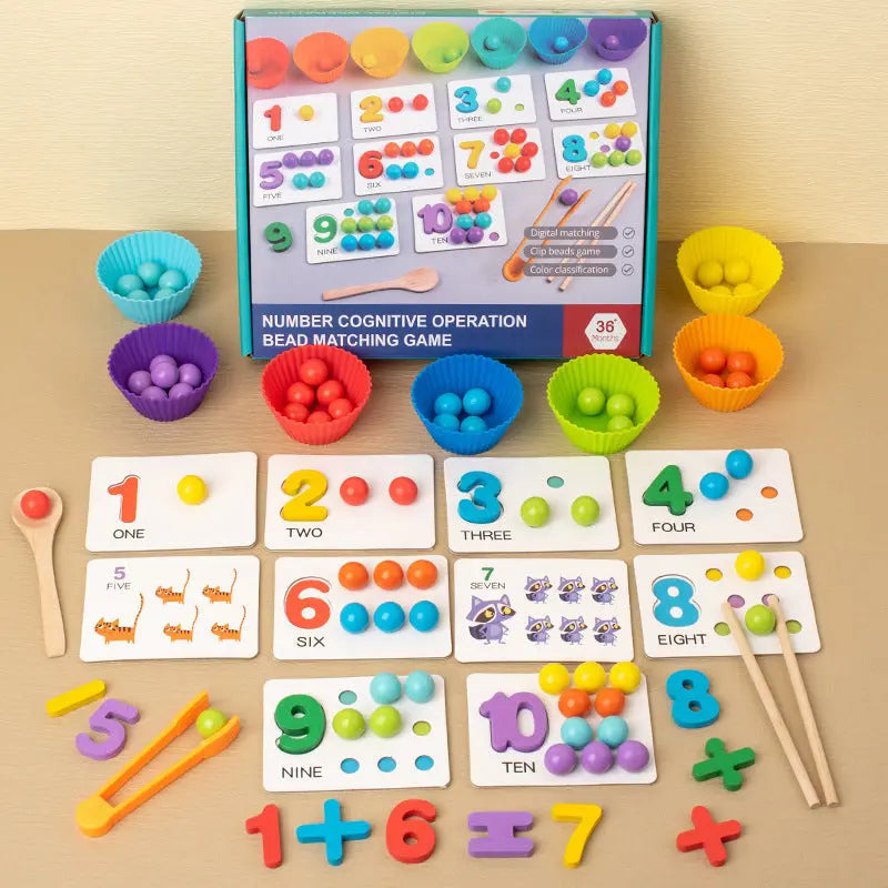 Montessori Ball Numbers and Colours Sorting Set for Learning to Count My Store