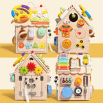 Handcrafted Montessori Wooden Activity House My Store