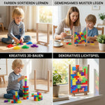 3D Colour Building Block Puzzle with Wooden Frame – Educational Montessori Learning Game My Store
