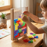 3D Colour Building Block Puzzle with Wooden Frame – Educational Montessori Learning Game My Store